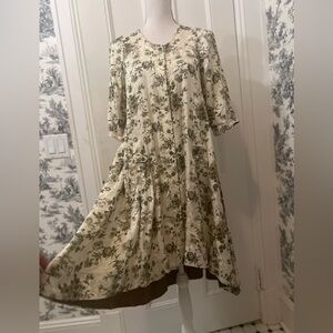 April Cornell NWT women’s Laurel dress Size XS green yellow floral